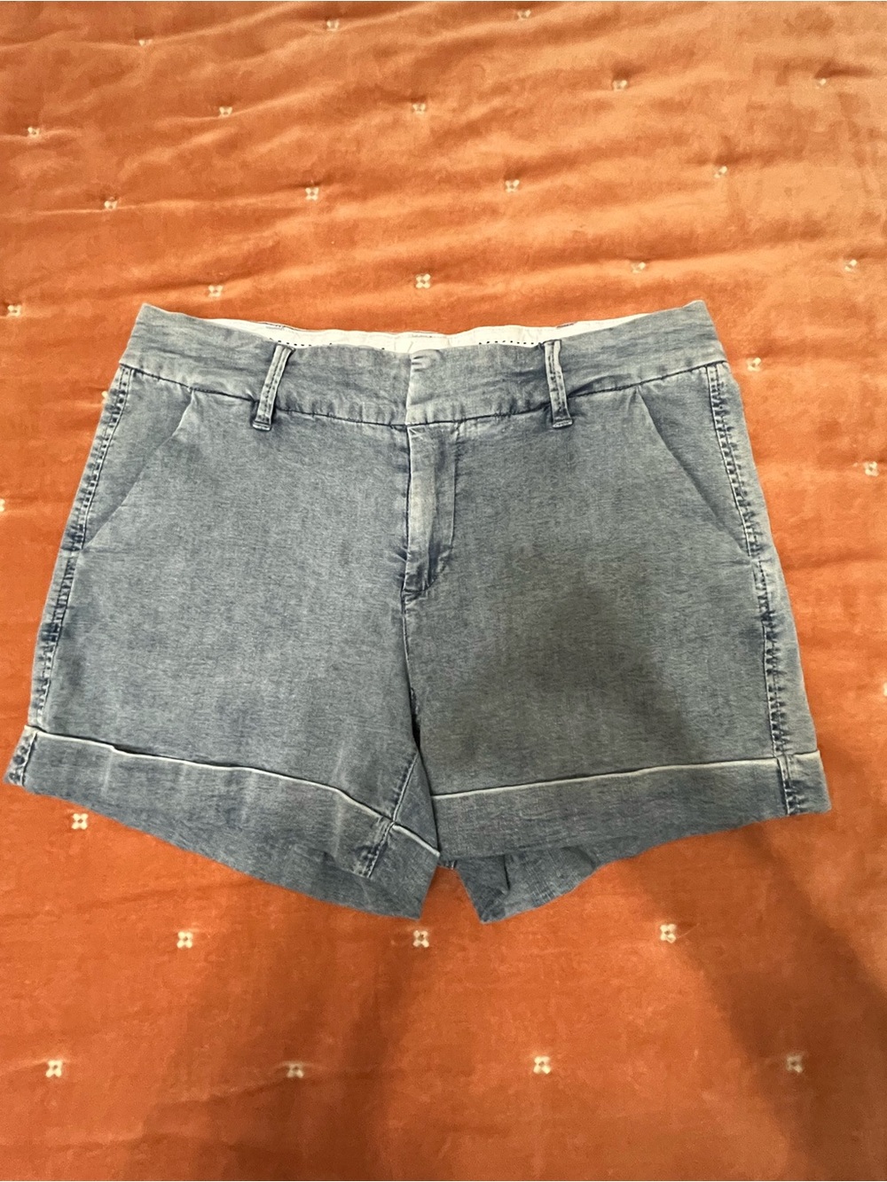 Dear John Light Blue Denim Roll-Cuff Shorts